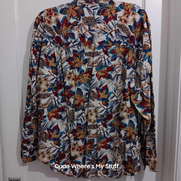 BECHAMEL RAYON SPORT LONG SLEEVE SHIRT - COLORFUL WOMEN'S LARGE SEE MEASUREMENT - Picture 3 of 3